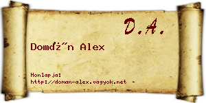 Domán Alex névjegykártya