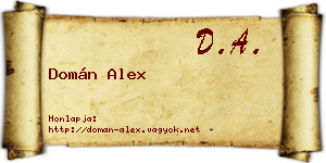 Domán Alex névjegykártya