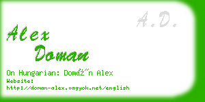 alex doman business card